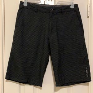 O’Neill Casual Walk Shorts, gray and black stripes, Men’s 32 waist